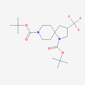 molecular formula C19H31F3N2O4 B12043926 N,N'-Di-t-BOC-3-(Trifluoromethyl)-1,8-Diazaspiro[4.5]decane 