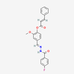 [4-[(E)-[(4-fluorobenzoyl)hydrazinylidene]methyl]-2-methoxyphenyl] (E)-3-phenylprop-2-enoate