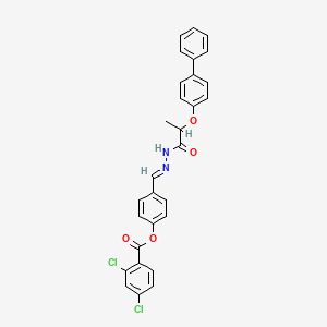 [4-[(E)-[2-(4-phenylphenoxy)propanoylhydrazinylidene]methyl]phenyl] 2,4-dichlorobenzoate