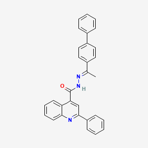 molecular formula C30H23N3O B12044075 N'-[(1E)-1-(biphenyl-4-yl)ethylidene]-2-phenylquinoline-4-carbohydrazide 