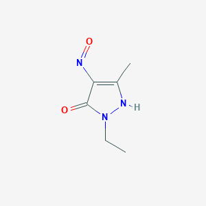 molecular formula C6H9N3O2 B120441 2-ethyl-5-methyl-4-nitroso-1H-pyrazol-3-one CAS No. 156543-42-9