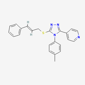 4-[4-(4-methylphenyl)-5-{[(2E)-3-phenylprop-2-en-1-yl]sulfanyl}-4H-1,2,4-triazol-3-yl]pyridine