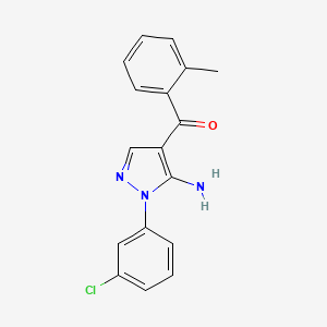 (5-Amino-1-(3-chlorophenyl)-1H-pyrazol-4-YL)(O-tolyl)methanone