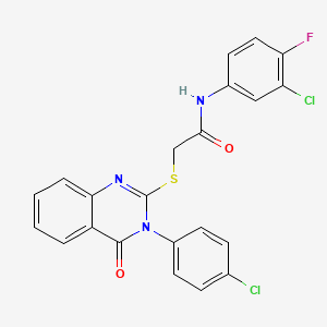 N-(3-chloro-4-fluorophenyl)-2-{[3-(4-chlorophenyl)-4-oxo-3,4-dihydroquinazolin-2-yl]sulfanyl}acetamide