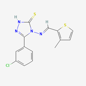 3-(3-Chlorophenyl)-4-(((3-methylthiophen-2-yl)methylene)amino)-1H-1,2,4-triazole-5(4H)-thione