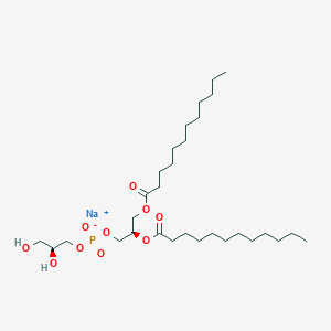 molecular formula C30H58NaO10P B12044299 Sodium (R)-2,3-bis(dodecanoyloxy)propyl ((S)-2,3-dihydroxypropyl) phosphate 