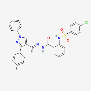 4-Chloro-N-{2-[((2E)-2-{[3-(4-methylphenyl)-1-phenyl-1H-pyrazol-4-YL]methylene}hydrazino)carbonyl]phenyl}benzenesulfonamide