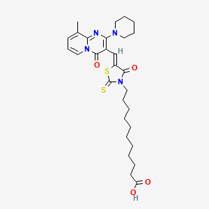 11-(5-((9-Methyl-4-oxo-2-(piperidin-1-yl)-4H-pyrido[1,2-a]pyrimidin-3-yl)methylene)-4-oxo-2-thioxothiazolidin-3-yl)undecanoic acid