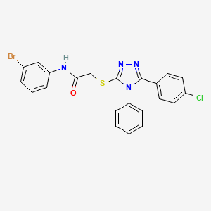 molecular formula C23H18BrClN4OS B12044529 N-(3-bromophenyl)-2-{[5-(4-chlorophenyl)-4-(4-methylphenyl)-4H-1,2,4-triazol-3-yl]sulfanyl}acetamide CAS No. 476485-95-7