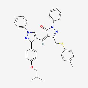 (4Z)-4-{[3-(4-Isobutoxyphenyl)-1-phenyl-1H-pyrazol-4-YL]methylene}-5-{[(4-methylphenyl)sulfanyl]methyl}-2-phenyl-2,4-dihydro-3H-pyrazol-3-one