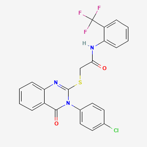 2-{[3-(4-chlorophenyl)-4-oxo-3,4-dihydroquinazolin-2-yl]sulfanyl}-N-[2-(trifluoromethyl)phenyl]acetamide