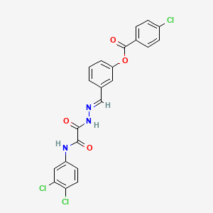 3-(2-((3,4-Dichloroanilino)(oxo)acetyl)carbohydrazonoyl)phenyl 4-chlorobenzoate