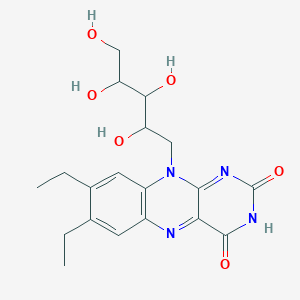 molecular formula C19H24N4O6 B1204460 7,8-Diethyl-10-(2,3,4,5-tetrahydroxypentyl)benzo[g]pteridine-2,4-dione CAS No. 5720-12-7