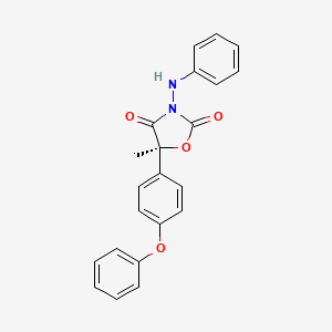 molecular formula C22H18N2O4 B1204467 (5S)-5-methyl-5-(4-phenoxyphenyl)-3-(phenylamino)-1,3-oxazolidine-2,4-dione CAS No. 132584-12-4