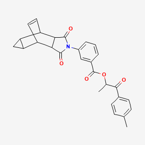 1-(4-methylphenyl)-1-oxopropan-2-yl 3-(1,3-dioxooctahydro-4,6-ethenocyclopropa[f]isoindol-2(1H)-yl)benzoate