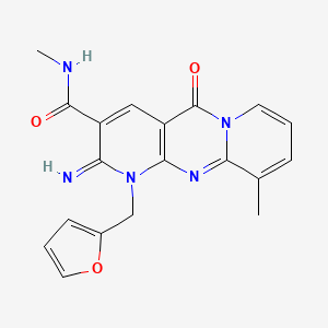 7-(furan-2-ylmethyl)-6-imino-N,11-dimethyl-2-oxo-1,7,9-triazatricyclo[8.4.0.03,8]tetradeca-3(8),4,9,11,13-pentaene-5-carboxamide