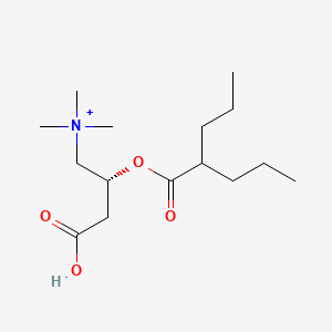 molecular formula C15H30NO4+ B1204474 [(2R)-3-carboxy-2-(2-propylpentanoyloxy)propyl]-trimethylazanium 