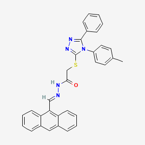 N'-[(E)-anthracen-9-ylmethylidene]-2-{[4-(4-methylphenyl)-5-phenyl-4H-1,2,4-triazol-3-yl]sulfanyl}acetohydrazide