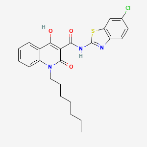 N-(6-chloro-1,3-benzothiazol-2-yl)-1-heptyl-4-hydroxy-2-oxo-1,2-dihydroquinoline-3-carboxamide