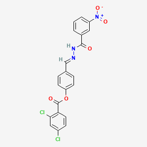 4-(2-(3-Nitrobenzoyl)carbohydrazonoyl)phenyl 2,4-dichlorobenzoate