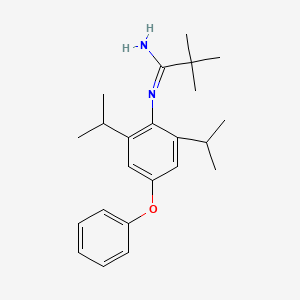 molecular formula C23H32N2O B1204482 2,2-dimethyl-N'-[4-phenoxy-2,6-di(propan-2-yl)phenyl]propanimidamide CAS No. 104961-68-4