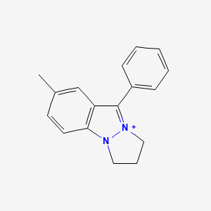 molecular formula C17H17N2+ B1204489 2,3-Dihydro-7-methyl-9-phenyl-1H-pyrazolo[1,2-a]indazole-4-ium 