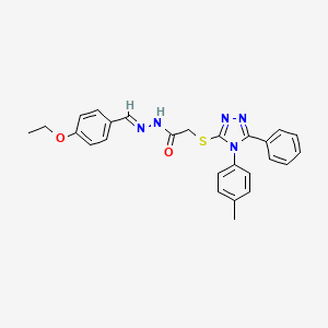 N'-[(E)-(4-ethoxyphenyl)methylidene]-2-{[4-(4-methylphenyl)-5-phenyl-4H-1,2,4-triazol-3-yl]sulfanyl}acetohydrazide