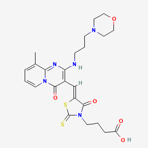 4-{(5Z)-5-[(9-methyl-2-{[3-(4-morpholinyl)propyl]amino}-4-oxo-4H-pyrido[1,2-a]pyrimidin-3-yl)methylene]-4-oxo-2-thioxo-1,3-thiazolidin-3-yl}butanoic acid