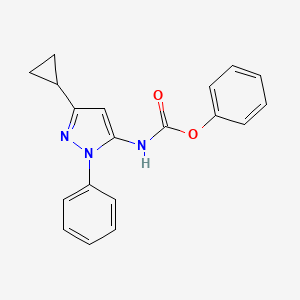 molecular formula C19H17N3O2 B12044944 phenyl 3-cyclopropyl-1-phenyl-1H-pyrazol-5-ylcarbamate 