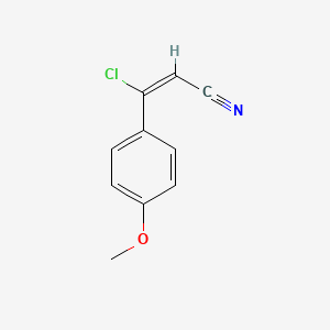 molecular formula C10H8ClNO B12044957 (2E)-3-chloro-3-[4-(methyloxy)phenyl]-2-propenenitrile 