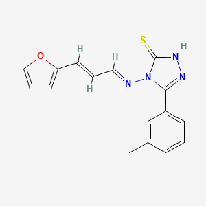 molecular formula C16H14N4OS B12044974 4-((3-(Furan-2-yl)allylidene)amino)-3-(m-tolyl)-1H-1,2,4-triazole-5(4H)-thione CAS No. 478256-20-1