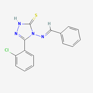 molecular formula C15H11ClN4S B12044996 4-(Benzylideneamino)-5-(2-chlorophenyl)-4H-1,2,4-triazole-3-thiol CAS No. 160284-97-9