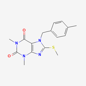 molecular formula C16H18N4O2S B12045005 1,3-Dimethyl-7-(4-methylbenzyl)-8-(methylthio)-3,7-dihydro-1H-purine-2,6-dione CAS No. 476480-12-3