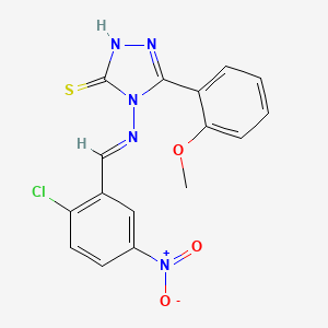 4-[(E)-(2-chloro-5-nitrophenyl)methylideneamino]-3-(2-methoxyphenyl)-1H-1,2,4-triazole-5-thione