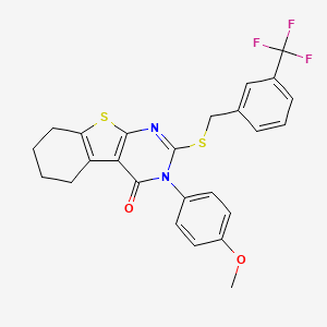 3-(4-methoxyphenyl)-2-{[3-(trifluoromethyl)benzyl]sulfanyl}-5,6,7,8-tetrahydro[1]benzothieno[2,3-d]pyrimidin-4(3H)-one