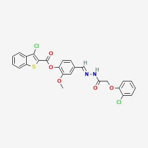 molecular formula C25H18Cl2N2O5S B12045155 4-((E)-{[(2-chlorophenoxy)acetyl]hydrazono}methyl)-2-methoxyphenyl 3-chloro-1-benzothiophene-2-carboxylate CAS No. 477734-27-3