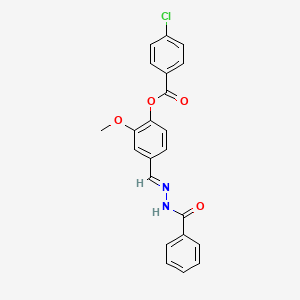 2-methoxy-4-{(E)-[2-(phenylcarbonyl)hydrazinylidene]methyl}phenyl 4-chlorobenzoate