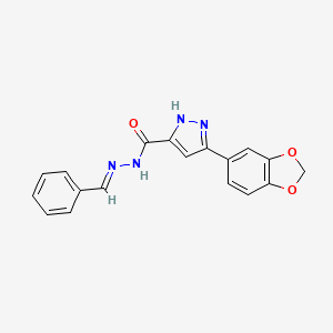 3-(1,3-benzodioxol-5-yl)-N'-[(E)-phenylmethylidene]-1H-pyrazole-5-carbohydrazide