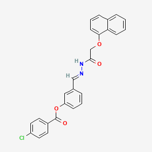 [3-[(E)-[(2-naphthalen-1-yloxyacetyl)hydrazinylidene]methyl]phenyl] 4-chlorobenzoate