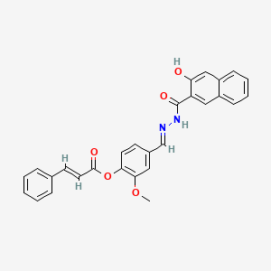 4-(2-(3-Hydroxy-2-naphthoyl)carbohydrazonoyl)-2-methoxyphenyl 3-phenylacrylate