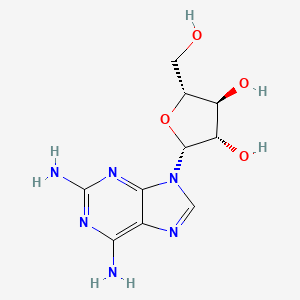molecular formula C10H14N6O4 B1204534 (2R,3S,4S,5R)-2-(2,6-diaminopurin-9-yl)-5-(hydroxymethyl)oxolane-3,4-diol CAS No. 19768-89-9