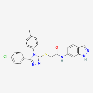 molecular formula C24H19ClN6OS B12045381 2-{[5-(4-chlorophenyl)-4-(4-methylphenyl)-4H-1,2,4-triazol-3-yl]sulfanyl}-N-(1H-indazol-6-yl)acetamide CAS No. 476485-80-0