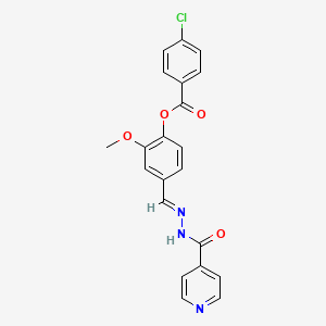 2-methoxy-4-{(E)-[2-(pyridin-4-ylcarbonyl)hydrazinylidene]methyl}phenyl 4-chlorobenzoate