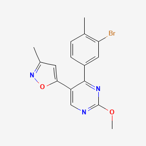 molecular formula C16H14BrN3O2 B12045435 5-(4-(3-Bromo-4-methylphenyl)-2-methoxypyrimidin-5-yl)-3-methylisoxazole 