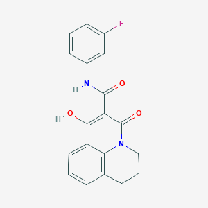 molecular formula C19H15FN2O3 B12045443 N-(3-Fluorophenyl)-7-hydroxy-5-oxo-2,3-dihydro-1H,5H-pyrido[3,2,1-IJ]quinoline-6-carboxamide 