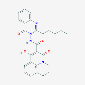 1-hydroxy-3-oxo-N-(4-oxo-2-pentylquinazolin-3(4H)-yl)-3,5,6,7-tetrahydropyrido[3,2,1-ij]quinoline-2-carboxamide