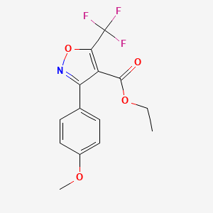 Ethyl 5-(trifluoromethyl)-3-(4-methoxyphenyl)isoxazole-4-carboxylate