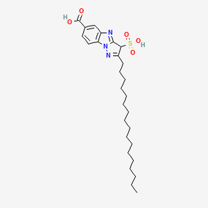 molecular formula C27H41N3O5S B12045499 2-heptadecyl-3-sulfo-3H-pyrazolo[1,5-a]benzimidazole-6-carboxylic acid 