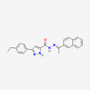 molecular formula C24H22N4O B12045502 3-(4-Ethylphenyl)-N'-(1-(2-naphthyl)ethylidene)-1H-pyrazole-5-carbohydrazide 