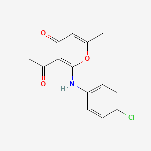 3-acetyl-2-[(4-chlorophenyl)amino]-6-methyl-4H-pyran-4-one